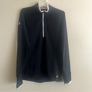 Women's Nike Dri-FIT 1/2-Zip black Cover-Up MEDIUM